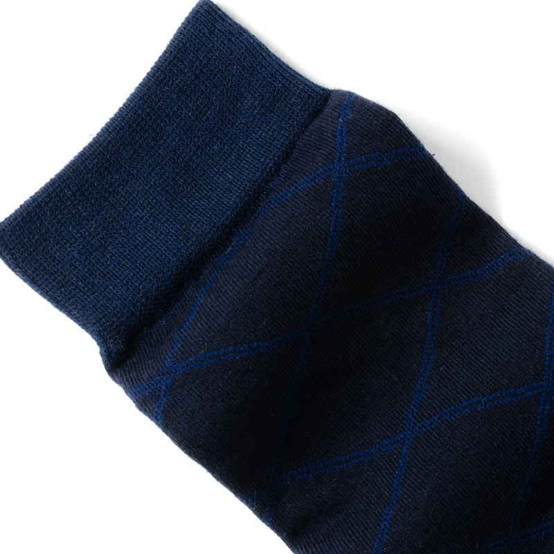 Grid Navy Men's Socks