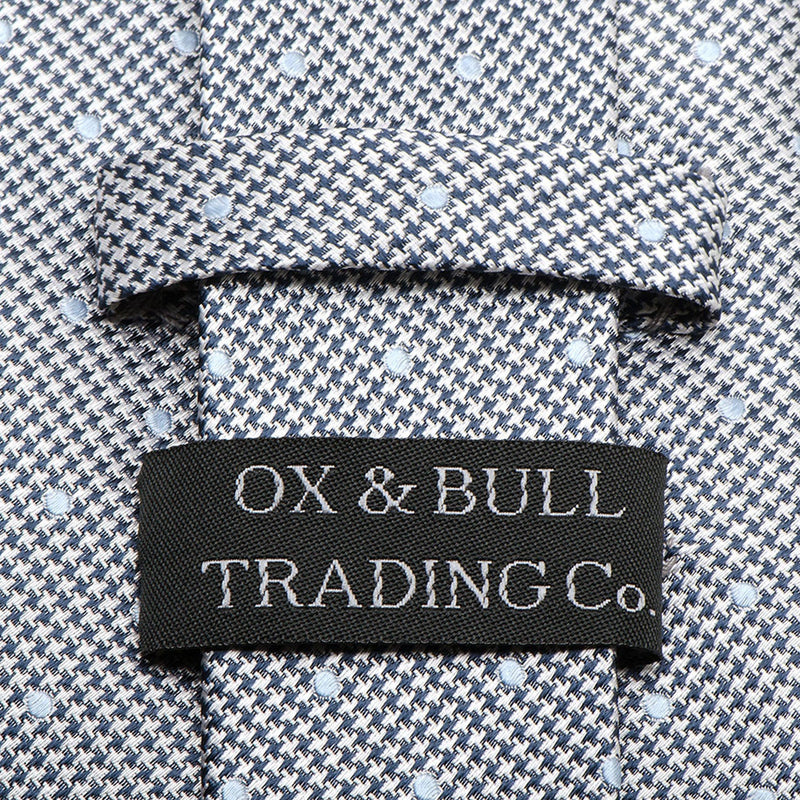 Dotted Herringbone Gray Silk Tie