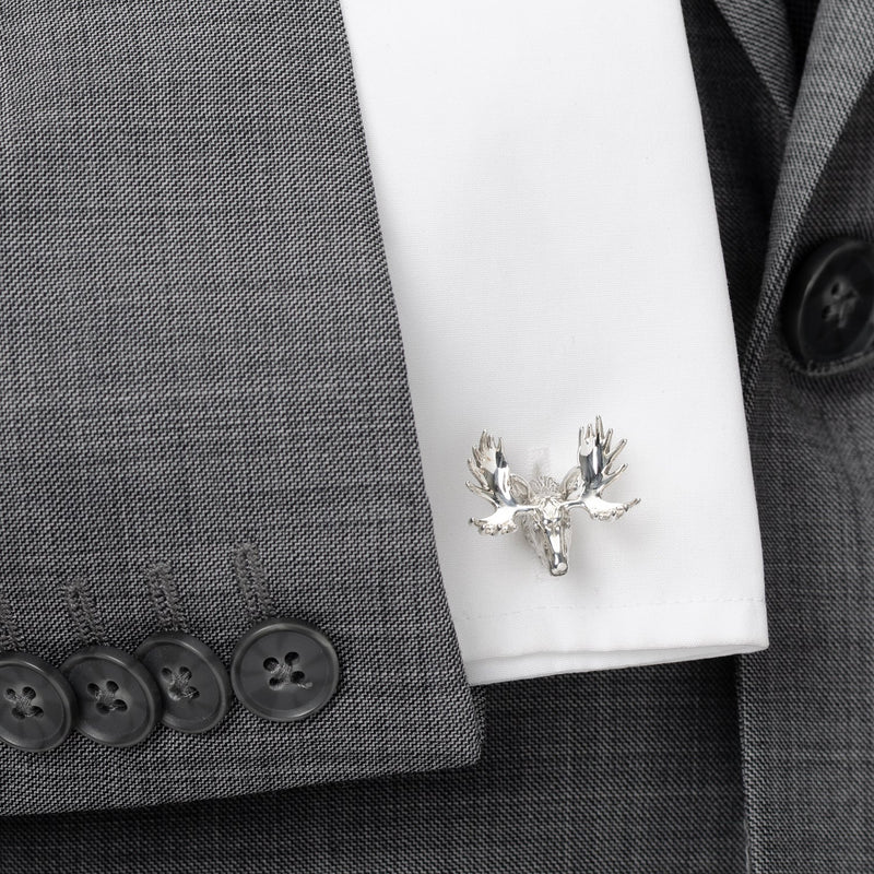Antique Sterling Silver Moose Cufflinks