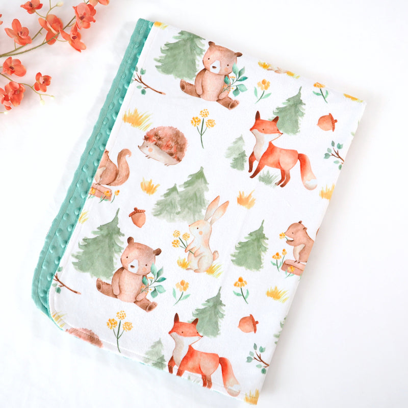 Minky Baby Blanket Forest Friends