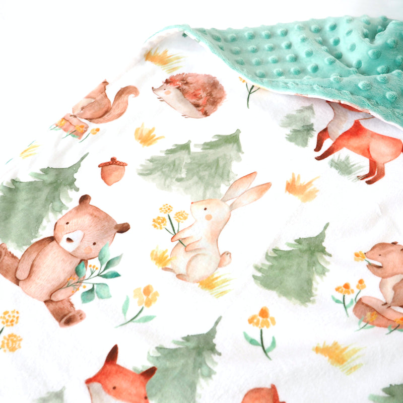 Minky Baby Blanket Forest Friends
