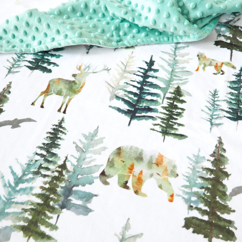 Minky Baby Blanket In The Woods