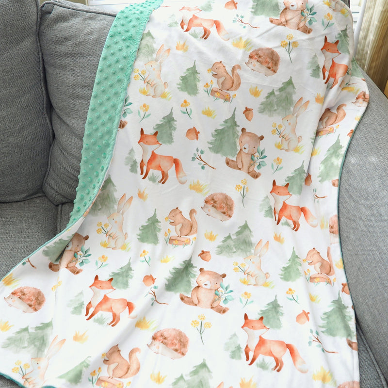 Minky Baby Blanket Forest Friends
