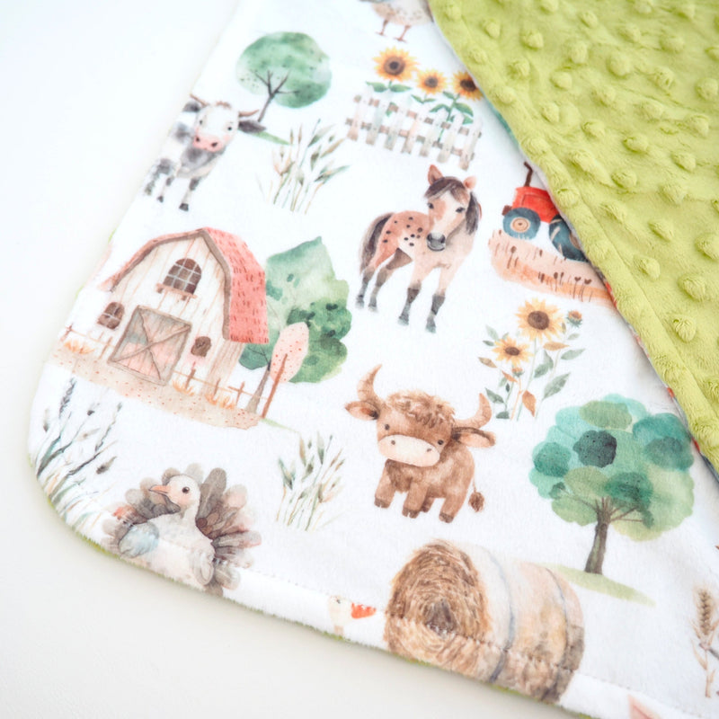 Mini Minky Blanket Farm Life