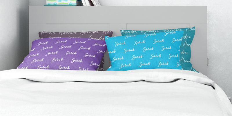 Script Repeat Name - Choose your colors and font - Personalized Pillowcase