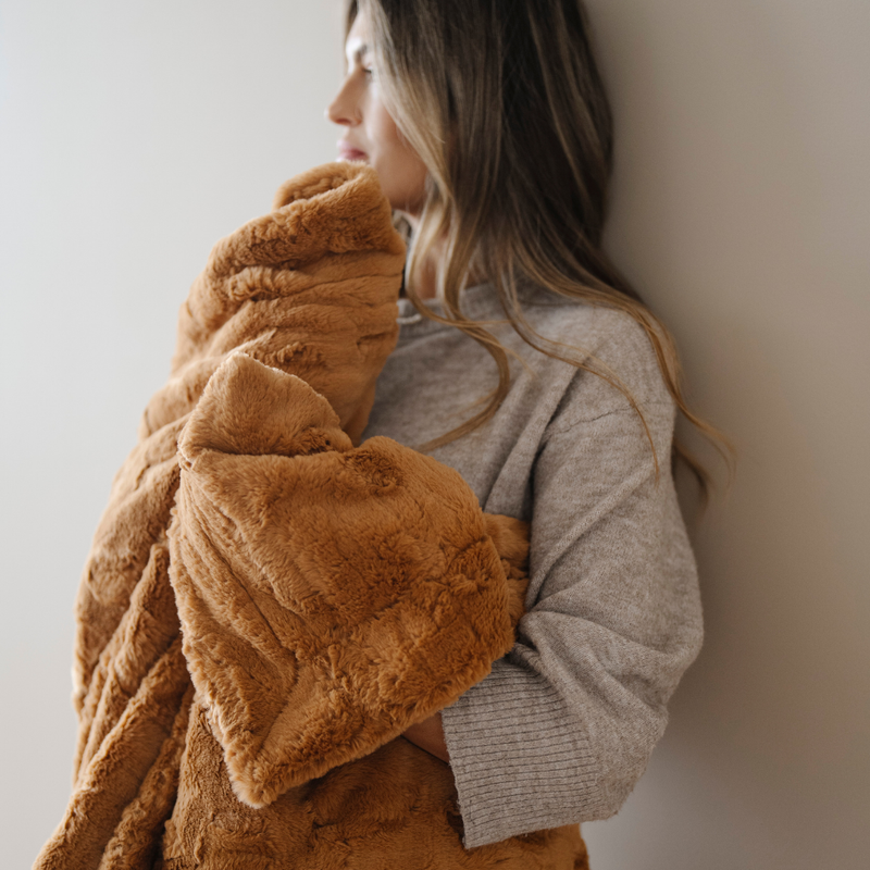 PATTERNED FAUX FUR THROW BLANKETS