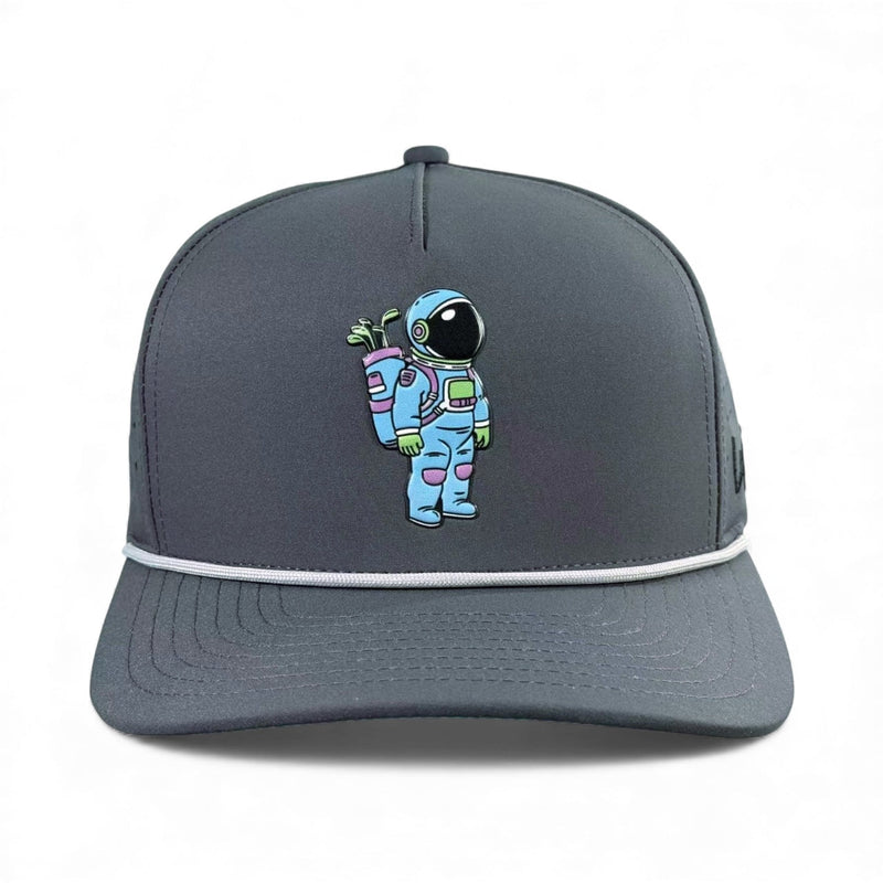 Youth Astronaut Walker Golf Hat | Snapback Cap | Built-in Magnetic Ball Marker Holder + Marker Included | Adjustable Gray | Kids