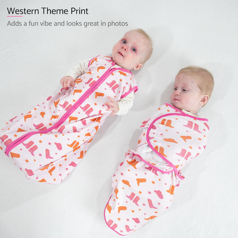 Life is Better in Pink Boots Baby Sleep Sack, 100% Organic Cotton