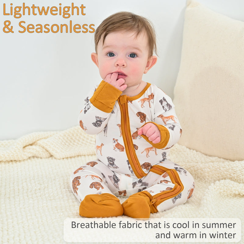 Life Is Better In Boots Baby Bamboo Pajamas, 2-Way Zipper Romper