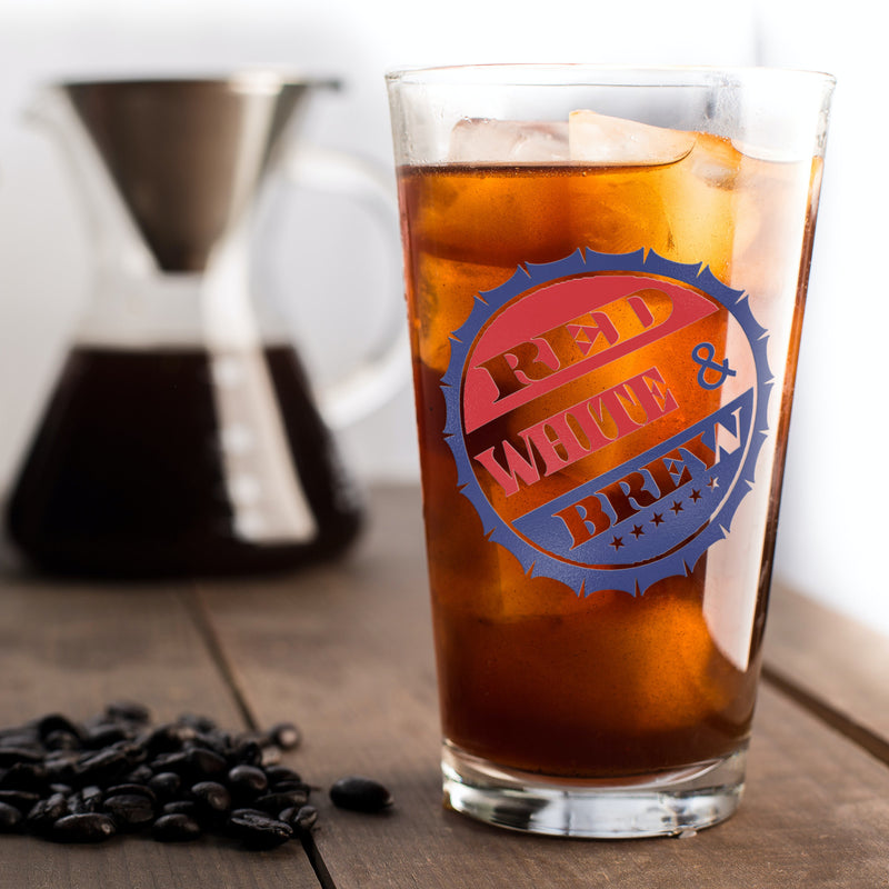 Red White and Brew - Personalized Drinking Glass