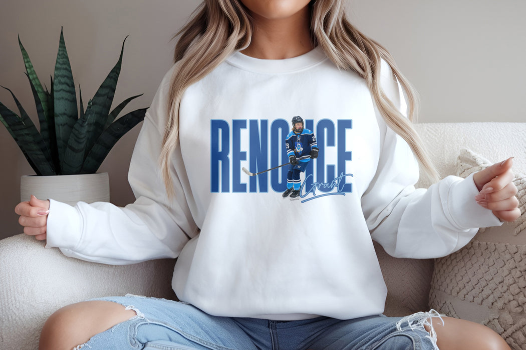 Personalized Athlete Team Hoodie, Crewneck, Long Sleeve or Tee – Custom Image with Player Photo, Team Name & Colors