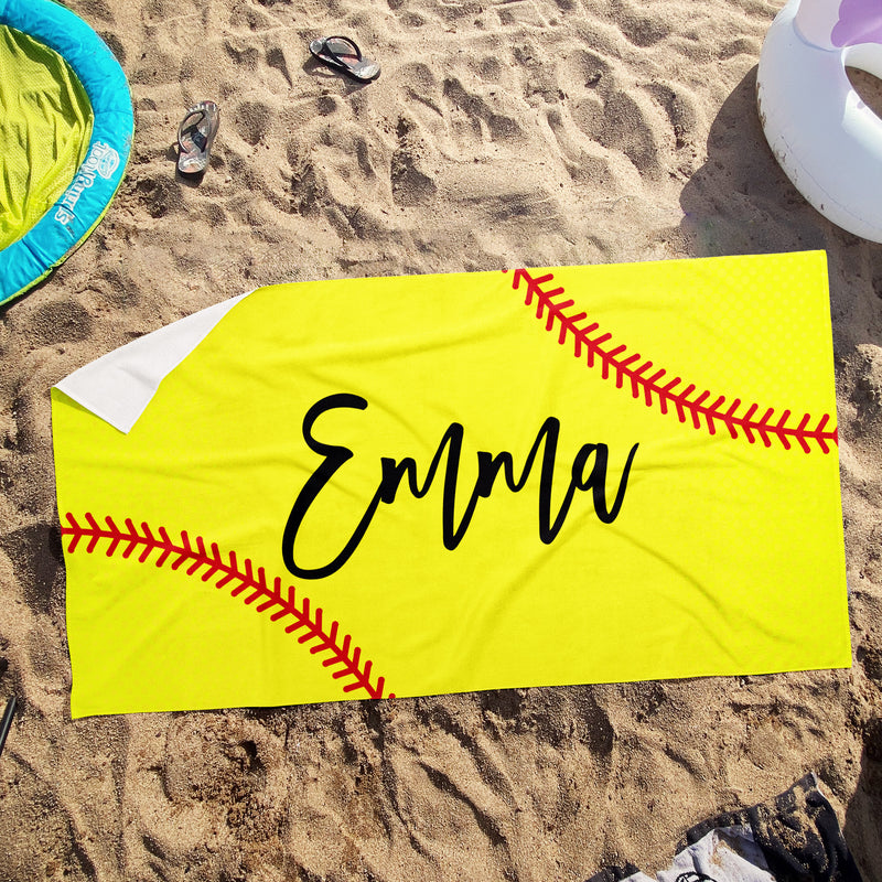 Softball Laces with Name - Personalized Towels