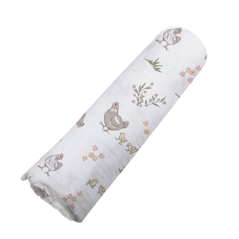 Farm Chickens Bamboo Swaddle