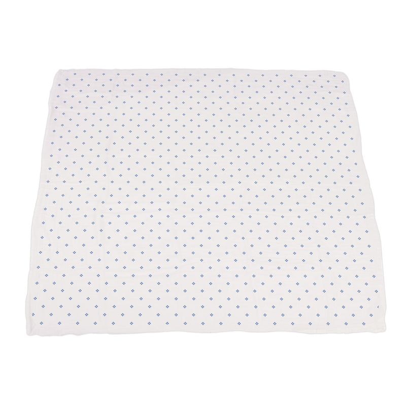Wildflowers and Periwinkle Diamond Polka Dot Bamboo Newcastle Blanket