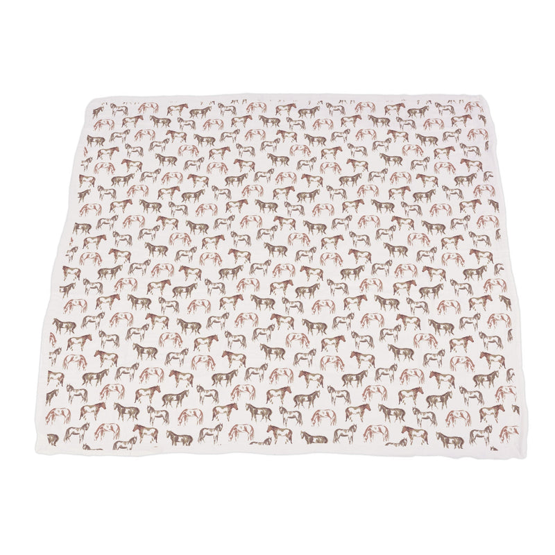 Wild Horses Bamboo Newcastle Blanket