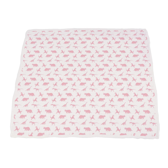 Pink Dinosaurs & Pink Polka Dot Bamboo Newcastle Blanket