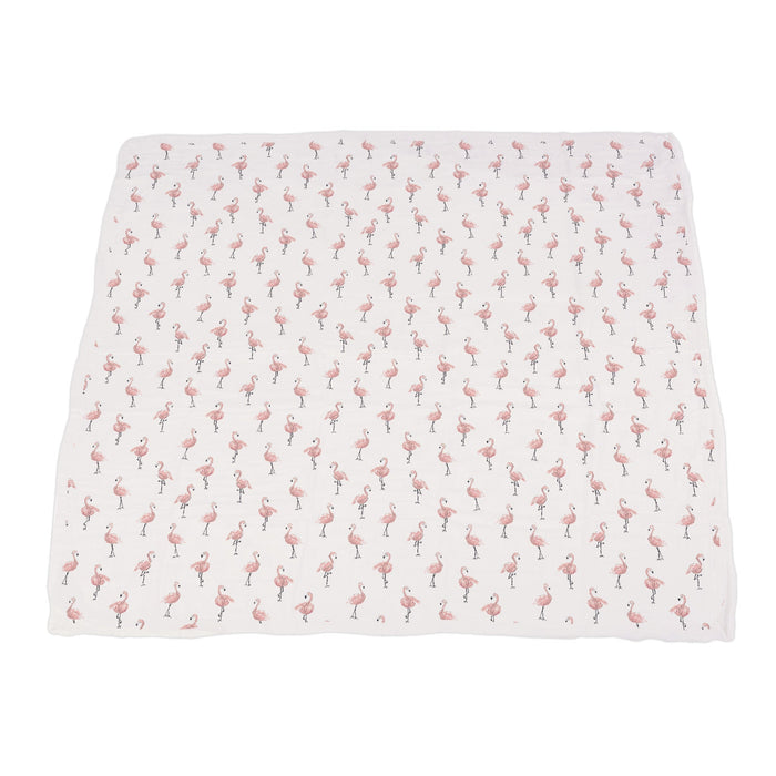 Dancing Flamingo and Little Leopard Newcastle Blanket