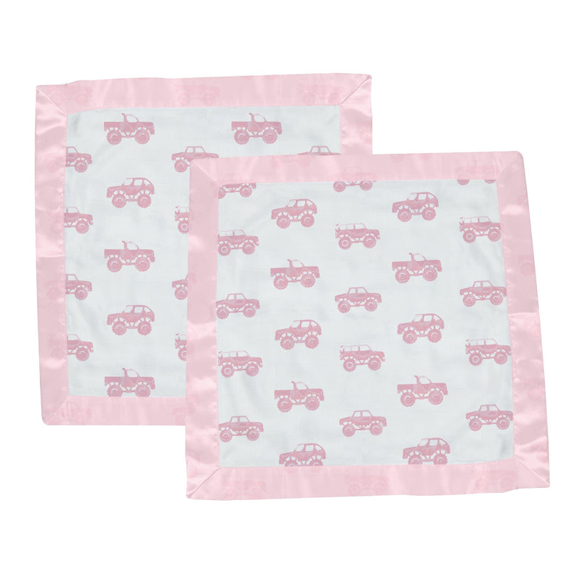 Pink Monster Trucks Bamboo Newcastle Blankie