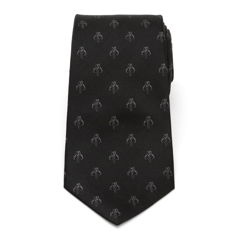 Star Wars Mandalorian Mythosaur Black Silk Tie