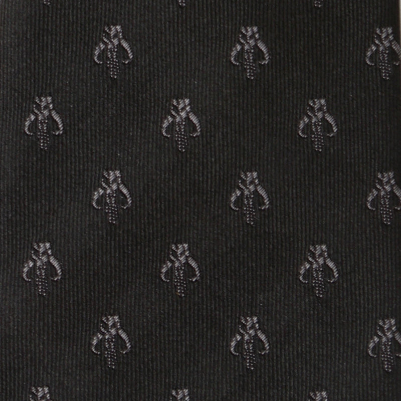 Star Wars Mandalorian Mythosaur Black Silk Tie