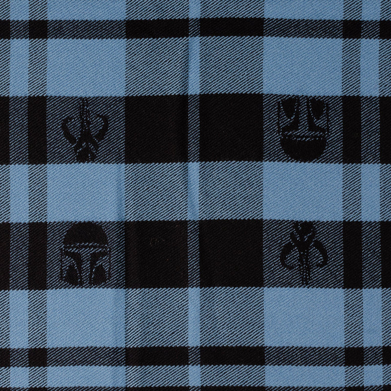 Star Wars Mandalorian Blue Tartan Scarf