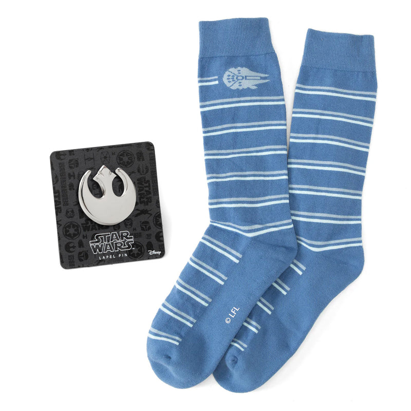 Star Wars Millennium Falcon Blue Striped Tie