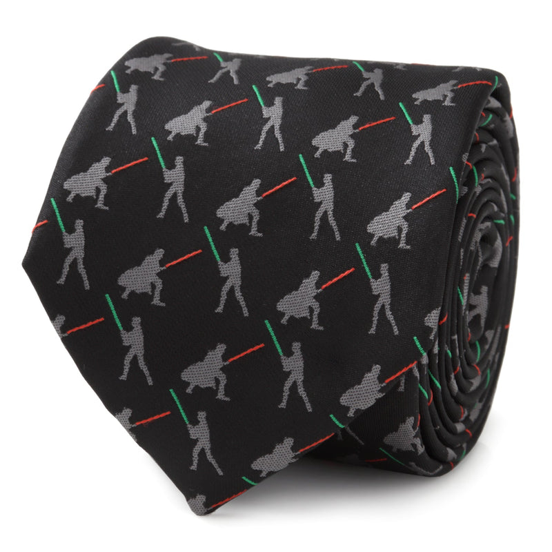 Star Wars Darth Vader and Luke Skywalker LIGHTSABER Battle Black Tie
