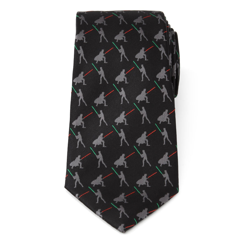 Star Wars Darth Vader and Luke Skywalker LIGHTSABER Battle Black Tie