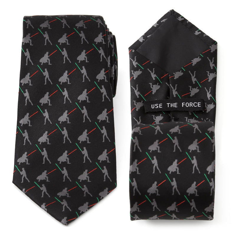 Star Wars Darth Vader and Luke Skywalker LIGHTSABER Battle Black Tie