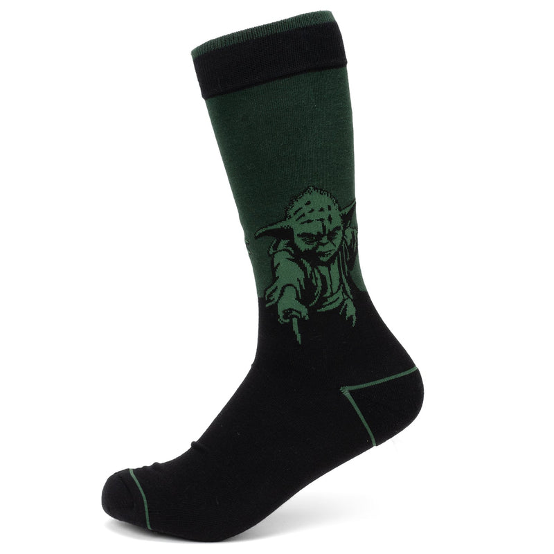 Star Wars Yoda Green Dress Socks and Jedi Order Crest Lapel Pin Gift Set