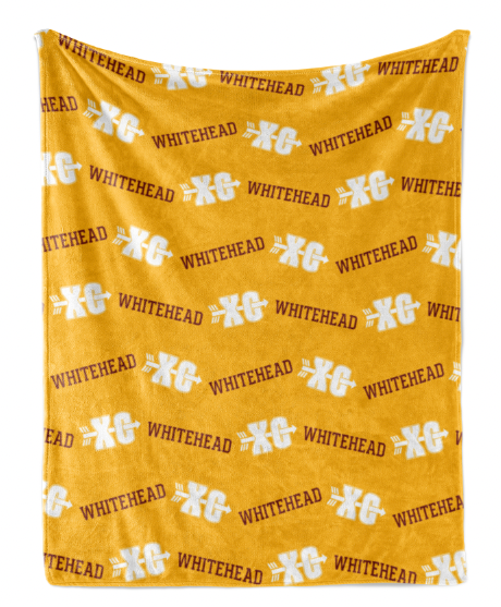 Repeating Name with Cross Country XC Icon - Personalized Blanket