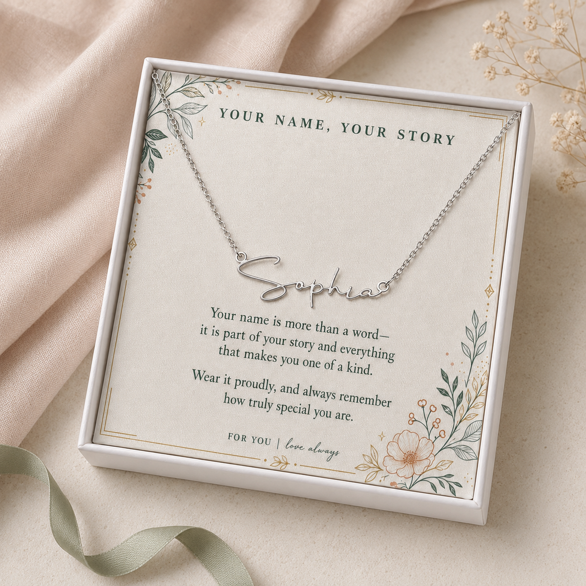 Your Name, Your Story – Personalized Signature Name Necklace for Her