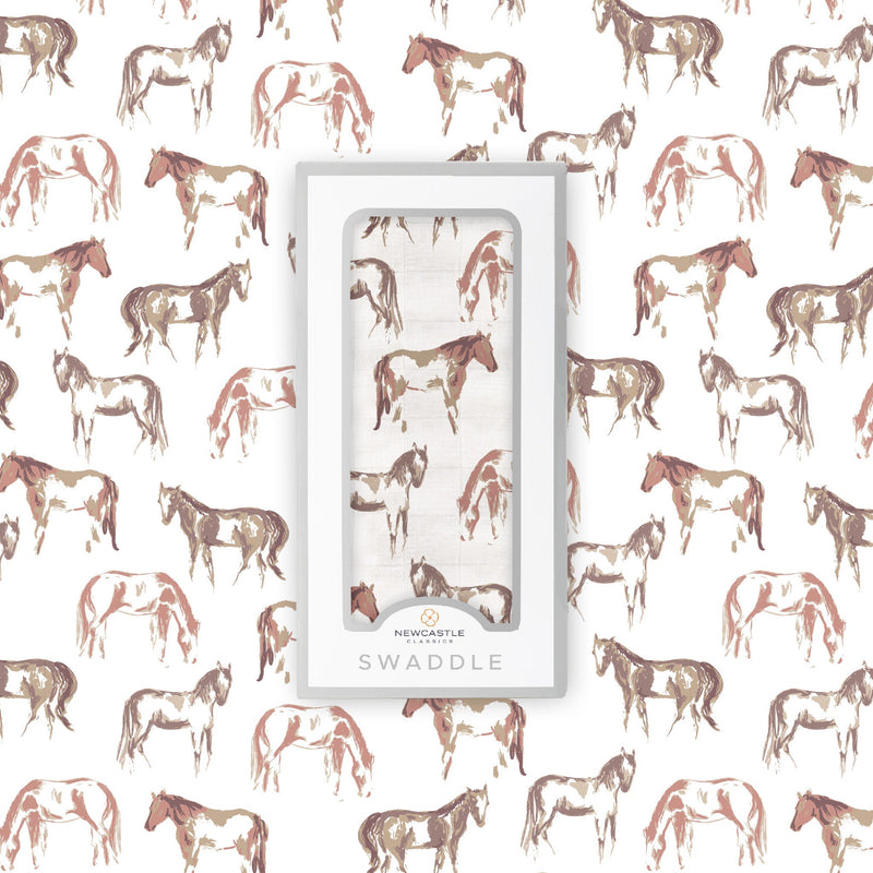 Wild Horses Bamboo Swaddle