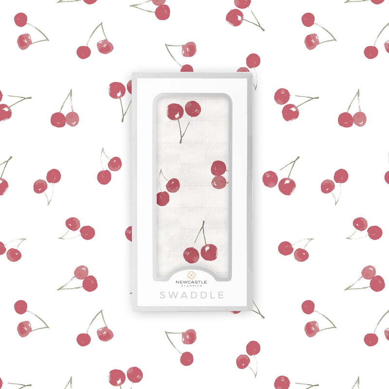 Sweetheart Cherry Bamboo Swaddle