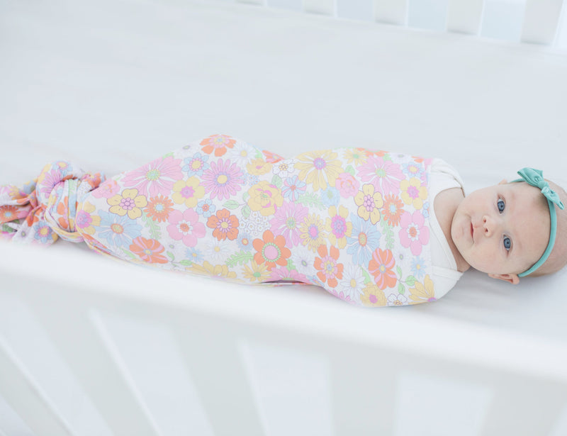 Buttery Soft and Stretchy Swaddle Blanket - Retro Floral
