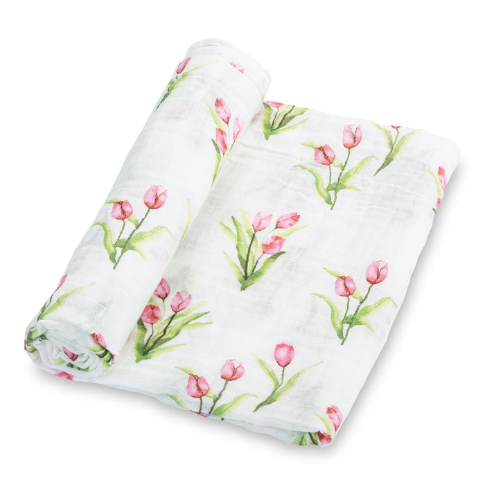 Tulip Garden Baby Muslin Swaddle Blanket
