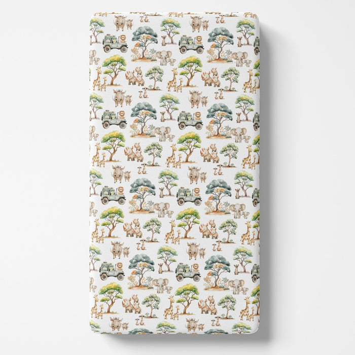Fitted Crib Sheet - Safari Adventure
