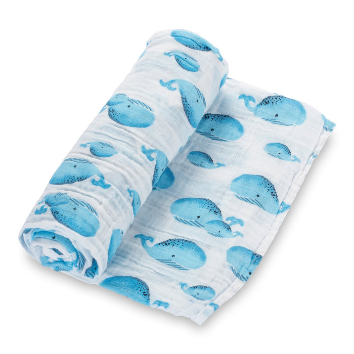 Whale, Whale, Whale Baby Muslin Swaddle Blanket