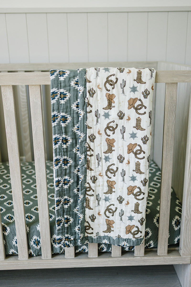 Southwest Aztec Muslin Crib Sheet