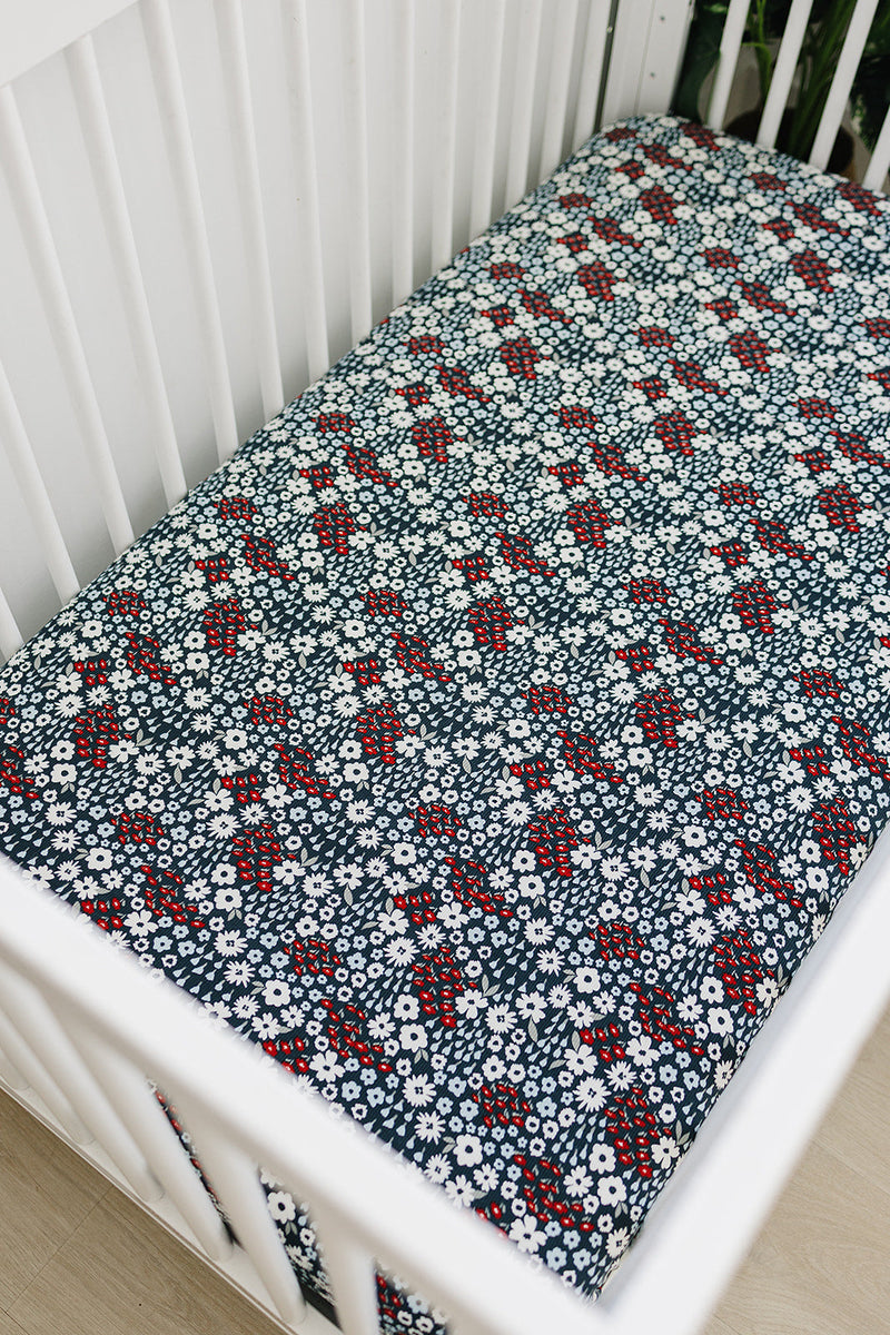 Americana Floral Bamboo Stretch Crib Sheet