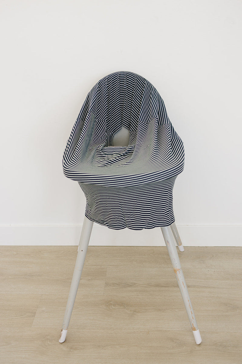 Navy Stripes Ribbed Bamboo Multi-Use Cover