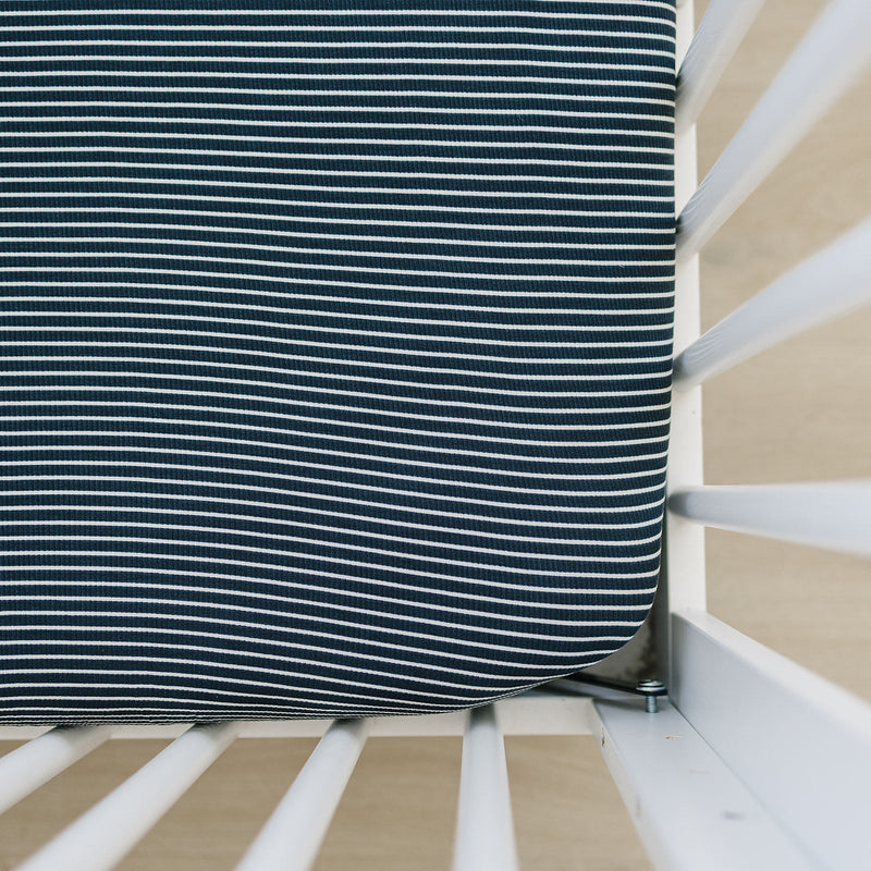 Navy Stripes Bamboo Stretch Crib Sheet