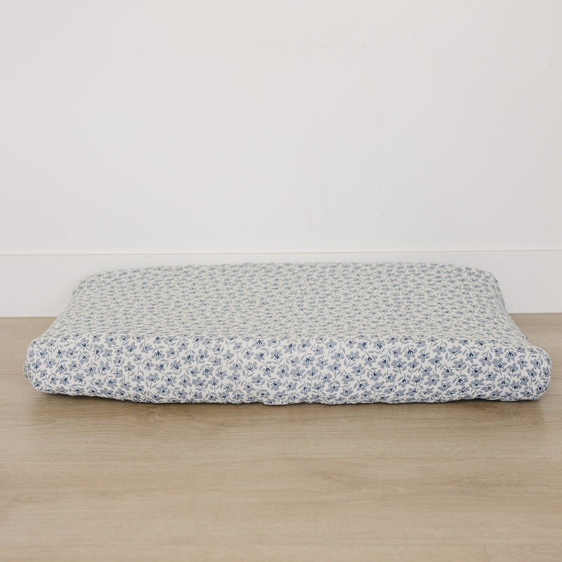 Blue Blossom Muslin Changing Pad Cover