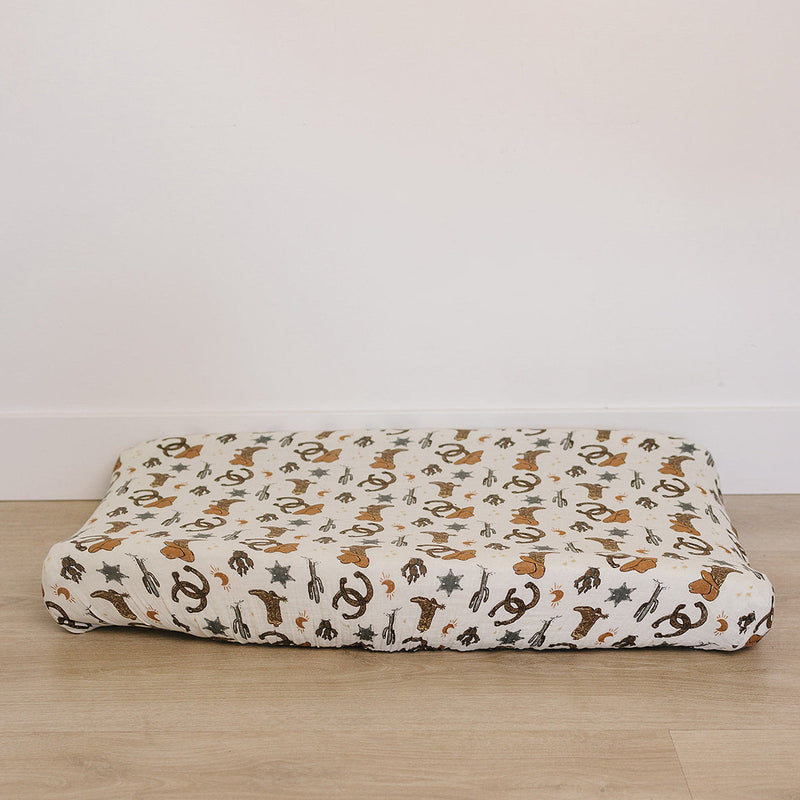 Outlaw Cowboy Muslin Changing Pad Cover