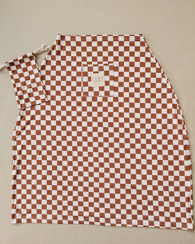 Rust Checkered Ribbed Bamboo Multi-Use Cover