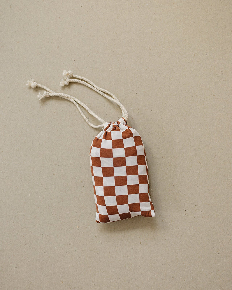 Rust Checkered Ribbed Bamboo Multi-Use Cover