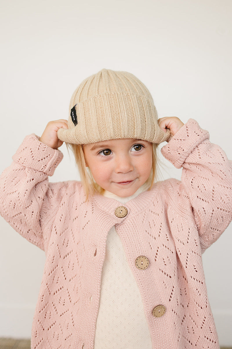 Tan Chunky Knit Beanie