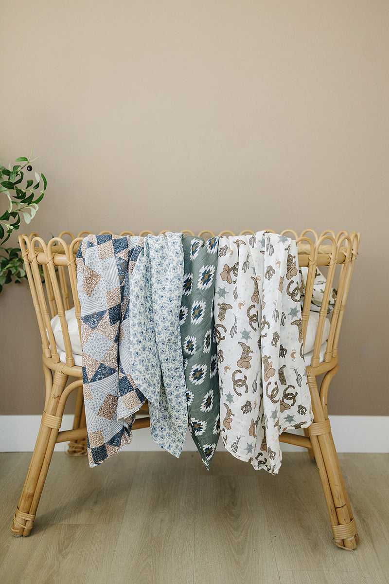 Outlaw Cowboy Muslin Swaddle Blanket