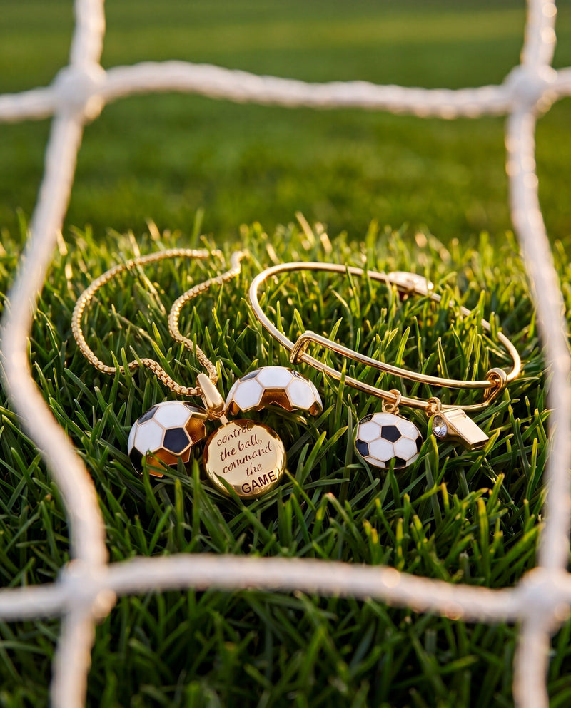 Soccer & Whistle Charm Bangle