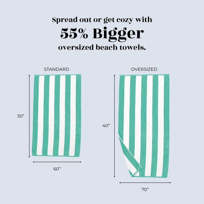 Cotton Velour Cabana Stripe Beach Towel - Novia Collection